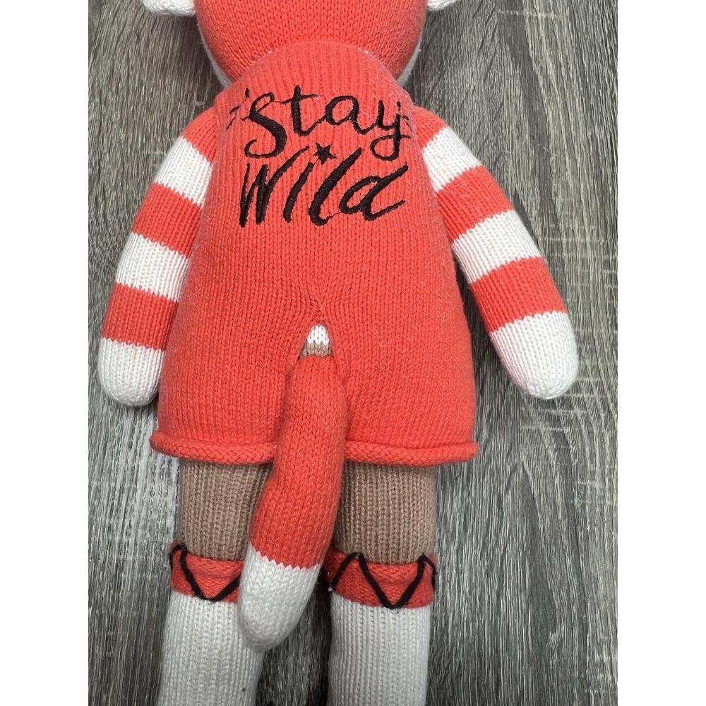 Cuddoll Fox Knit Plush Handmade Organic Cotton Stuffed Animal Reg 20" Stay Wild - Picture 11 of 13